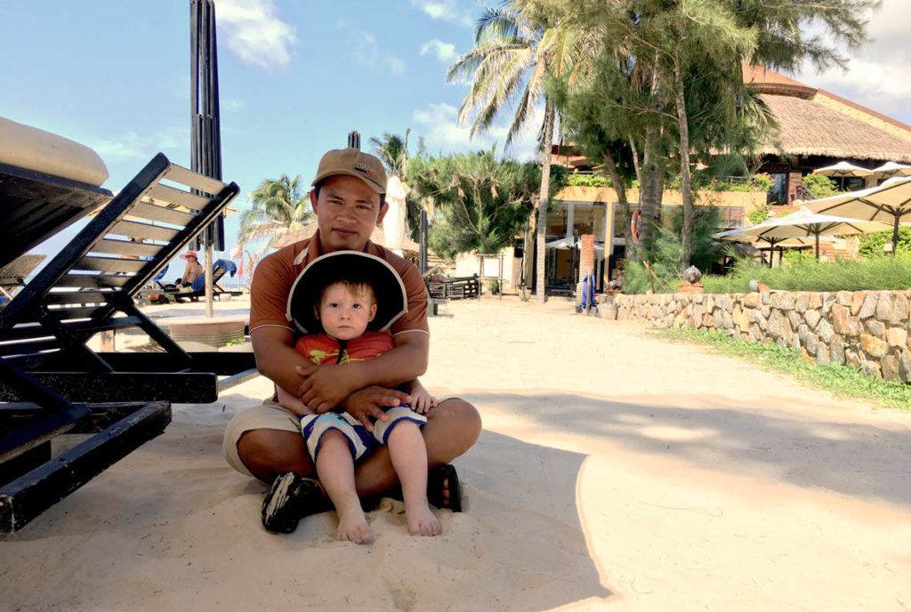 Travelling with a Toddler Harvey and Pool Guy Seahorse Resort Mui Ne Vietnam