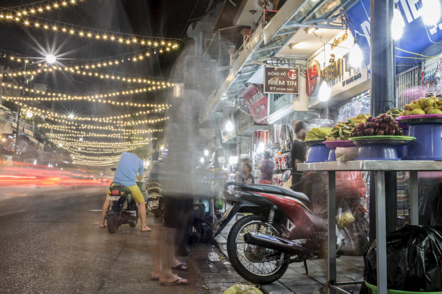 Hanoi Old Quarter Vietnam at Night Long Exposure