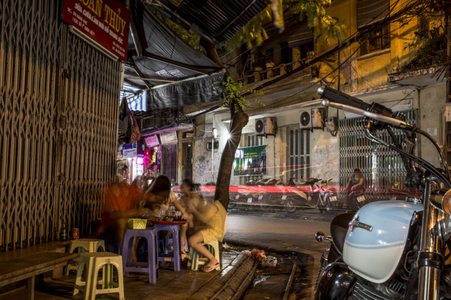 Hanoi Old Quarter Vietnam at Night Long Exposure