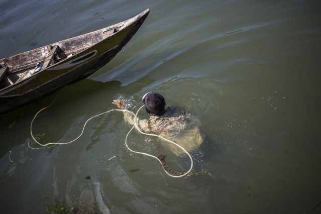 Diver in River Hoi An Vietnam