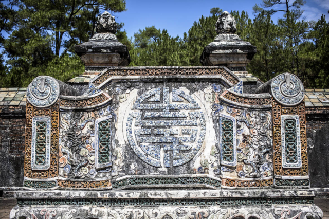 Wall Relief Tu Duc Tomb Hue Vietnam