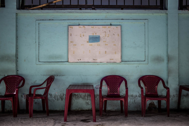 Red Street Food Chairs Saigon Vietnam