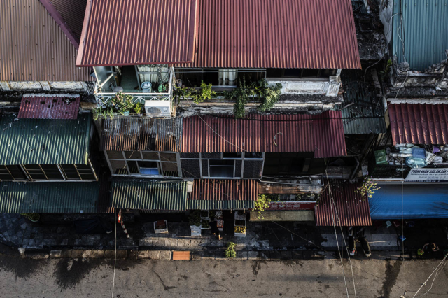 Roof Tops at Sunrise Hanoi Old Town Vietnam